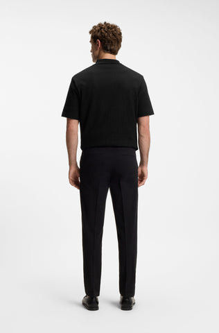 Polo BOSS H-Pye 251 Hombre Negro en Algodón Jacquard Regular Fit