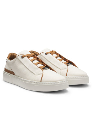 Tenis deportivas BOSS Gary con empeines de lona y apliques de piel