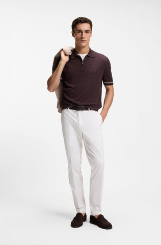 Pantalones BOSS ajustados de algodón elástico lavable - Blanco