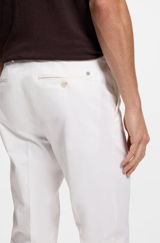 Pantalones BOSS ajustados de algodón elástico lavable - Blanco