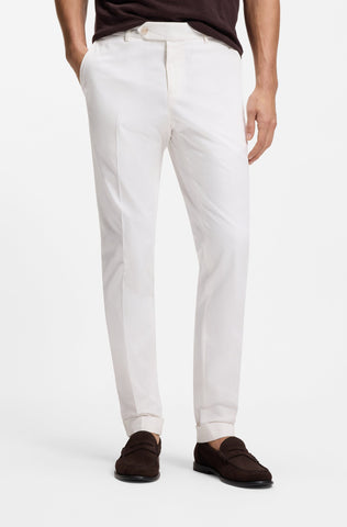 Pantalones BOSS ajustados de algodón elástico lavable - Blanco
