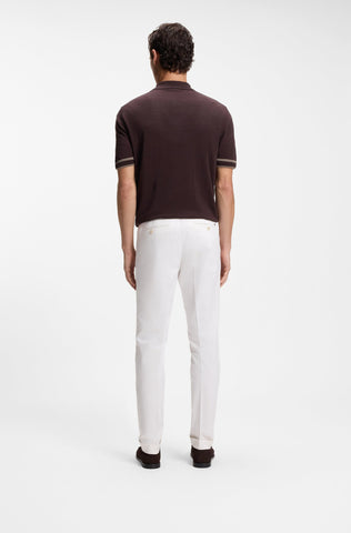 Pantalones BOSS ajustados de algodón elástico lavable - Blanco