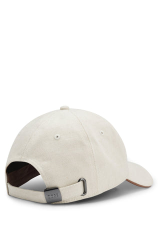 Gorra BOSS de algodón con ribete de cuero