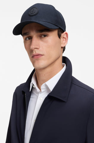 Gorra BOSS Zed-CA-B-Icon de Algodón con Monograma Double B – Azul Oscuro