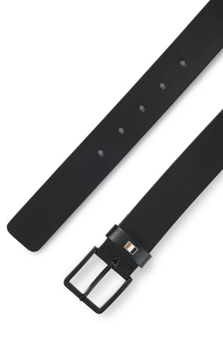Correa BOSS Ther-B-Flag de Piel Italiana – Negro