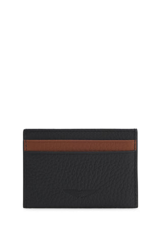 Tarjetero BOSS x Aston Martin de Piel Granulada – Negro / Marrón