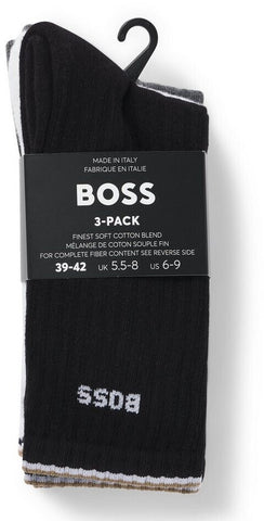 Medias Boss Deportivas Altas de algodón en paquete de Tres