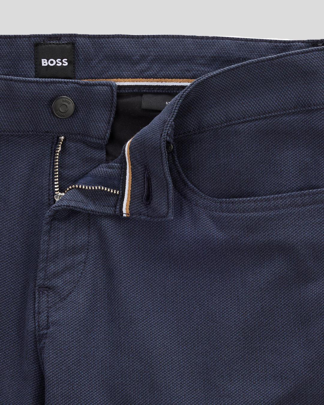 Jeans Casual Boss Slim Fit En Micro Estructuras Con Strech Navy - tiendadicons.com