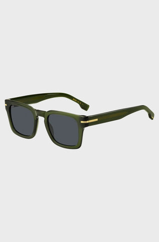 Gafas De Sol Boss Para Hombre De Acetato Verde Con Detalles Dorados