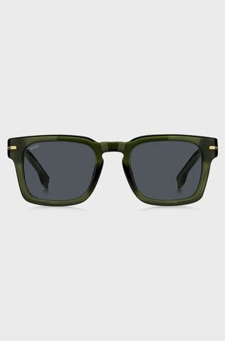 Gafas De Sol Boss Para Hombre De Acetato Verde Con Detalles Dorados