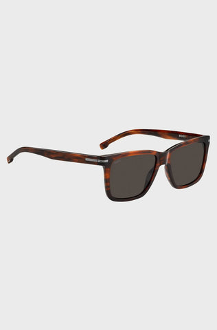 Gafas De Sol Boss Para Hombre De Acetato Havana Con Herrajes Exclusivos