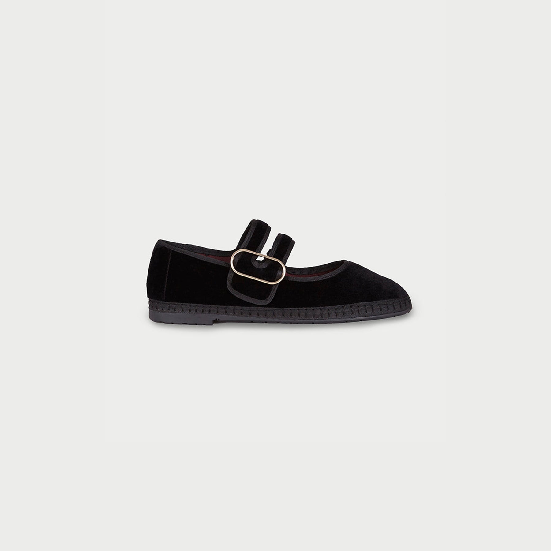Merceditas Flabelus Matilda de Terciopelo con Doble Tira – Negro – vista 1