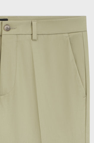 Pantalón BOSS P-Kaiton1-Zip Slim Fit Stretch – Beige Oscuro