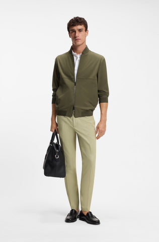 Pantalón BOSS P-Kaiton1-Zip Slim Fit Stretch – Beige Oscuro