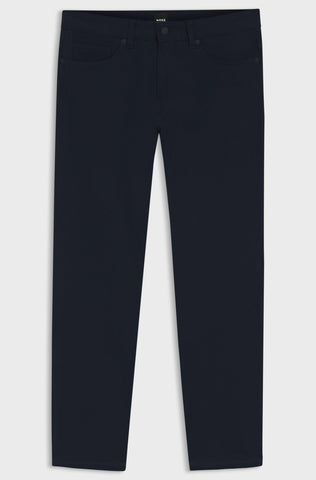 Pantalón BOSS P-Delaware5 Slim Fit de Sarga Stretch – Azul Oscuro