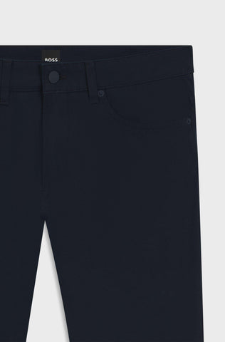 Pantalón BOSS P-Delaware5 Slim Fit de Sarga Stretch – Azul Oscuro