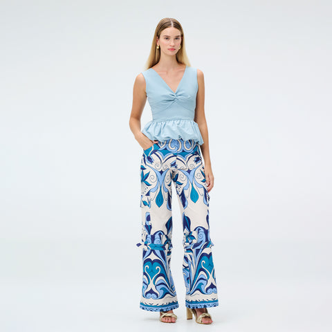 Pantalón Simona Wide Mallorca Printed 98% Poliéster