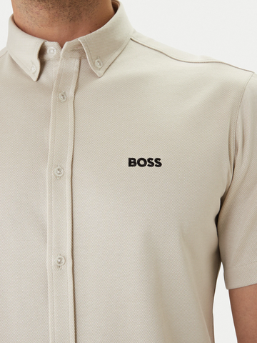 Camisa BOSS Slim Fit de Algodón Piqué - Beige