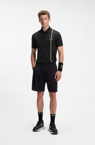 Polo BOSS PL_TOC Game 3 Quick-Dry con Signature Stripe – Negro
