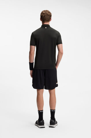 Polo BOSS PL_TOC Game 3 Quick-Dry con Signature Stripe – Negro