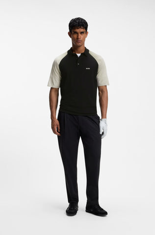 Polo BOSS KN_GOC Swing PS de Punto Color Block – Negro