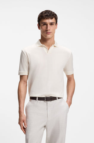 Polo BOSS C-Ponti 118 de Algodón Jacquard – Blanco