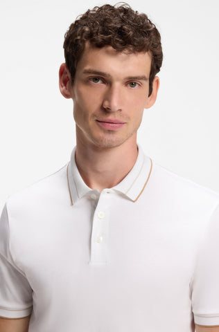 Polo BOSS H-Phillipson 195 Slim Fit de Algodón Mercerizado – Blanco