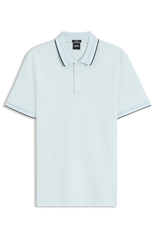 Polo BOSS H-Phillipson 195 Slim Fit de Algodón Mercerizado – Azul Claro