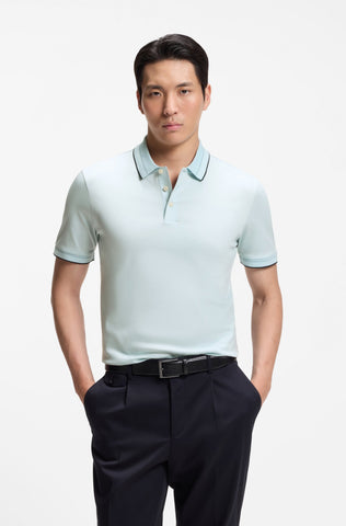 Polo BOSS H-Phillipson 195 Slim Fit de Algodón Mercerizado – Azul Claro