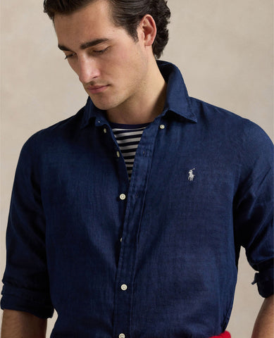 Camisa En Lino POLO Ralph Lauren Manga Larga Custom Fit