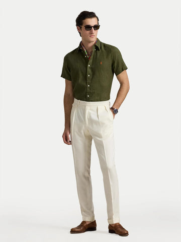 Camisa En Lino POLO Ralph Lauren Manga Corta Custom Fit