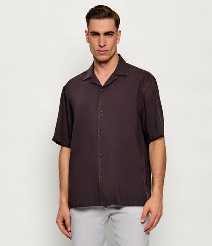 Camisa Relaxed Fit BOSS en Mezcla de Lyocell y Algodón