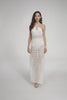 Vestido Agua Bendita Largo Mabe Ivy Tejido Crochet con Lentejuelas