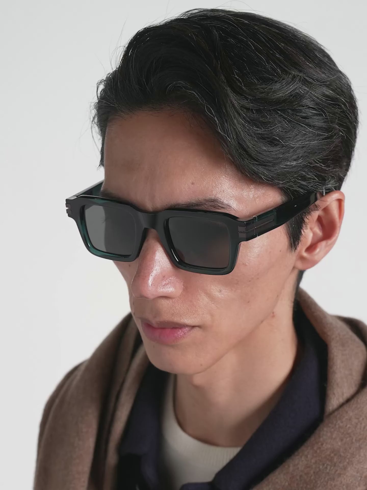 GAFAS DE SOL ZEGNA MILKY DARK GREEN ACETATE POLARIZADOS PARA HOMBRES