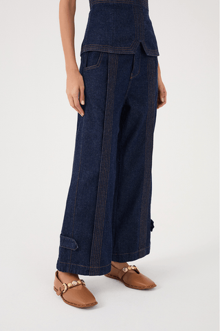 Set Top y Pantalón en Denim Oscuro Dress to