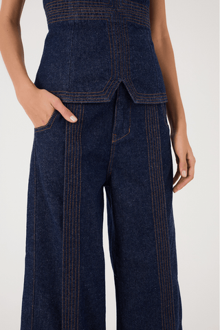 Set Top y Pantalón en Denim Oscuro Dress to