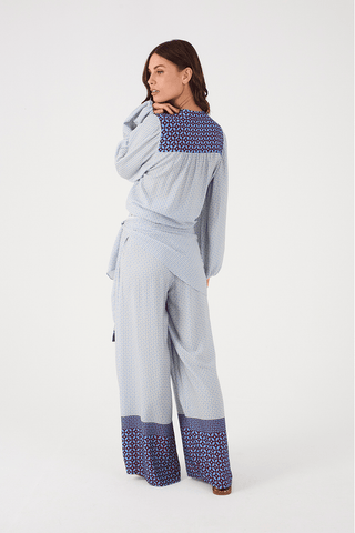 Pantalón Pareo con Estampado Azulejo