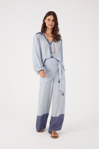 Pantalón Pareo con Estampado Azulejo