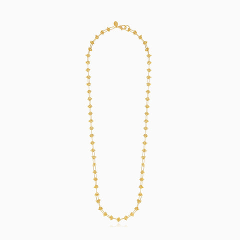 Collar Largo Cristina Sabatini Natalie con Baño de Oro y Detalles de Nudos – Dorado