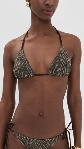 Set de Bikini Ramy Brook Nikoleta y Zebra Benni con Estampado Animal - Marrón