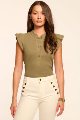 Top Ramy Brook Monroe Sin Mangas con Volantes