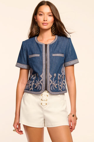 Chaqueta Ramy Brook Nicko Denim Bordada