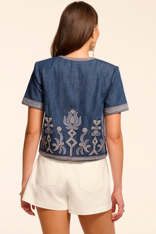 Chaqueta Ramy Brook Nicko Denim Bordada