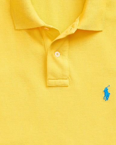 Polo Shirt POLO Ralph Lauren Crema The Iconic Mesh Custom Slim Fit