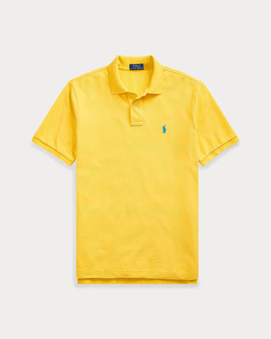 Polo Shirt POLO Ralph Lauren Crema The Iconic Mesh Custom Slim Fit
