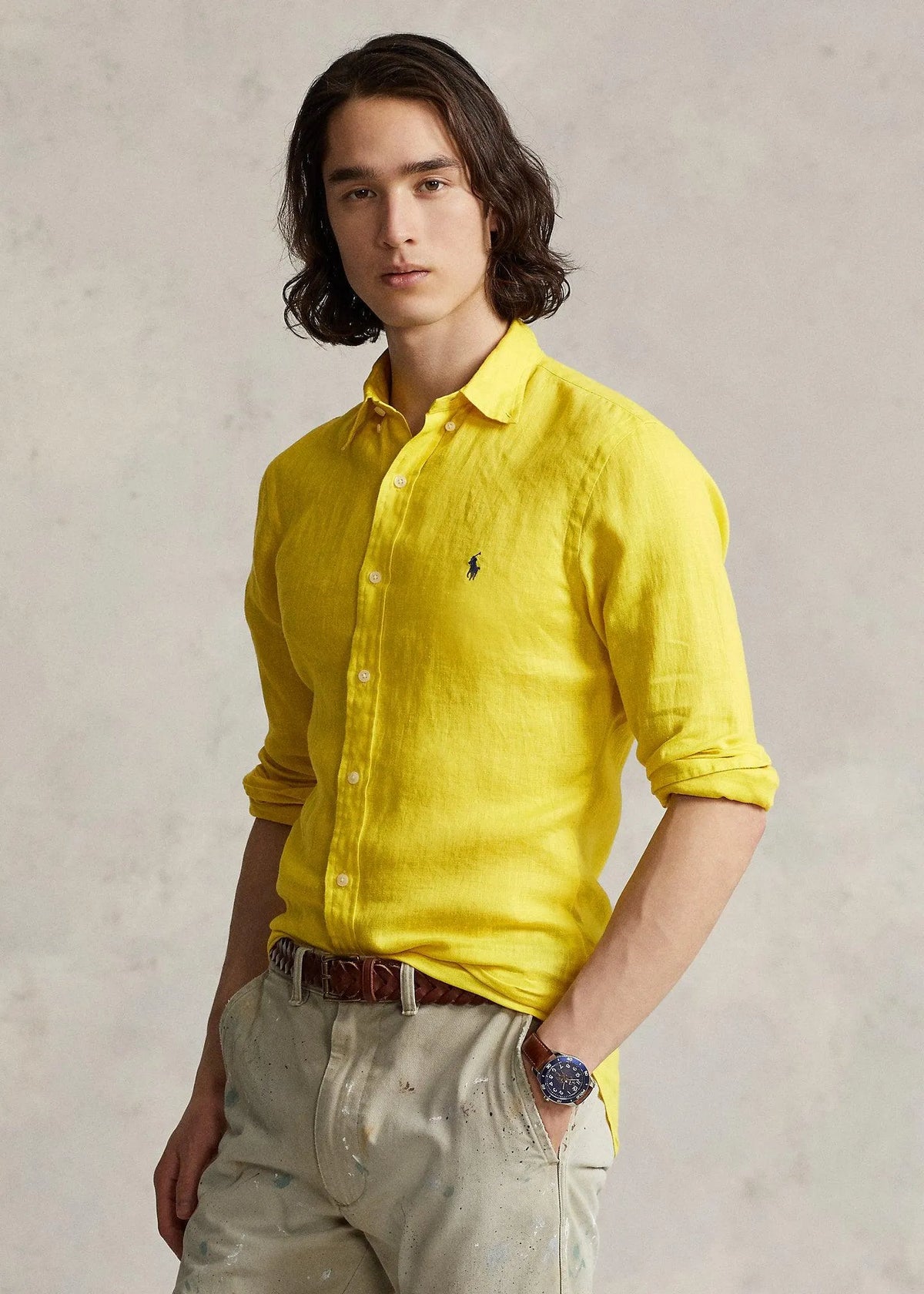Camisa Lino Manga Larga Polo Ralph Lauren Custom Fit