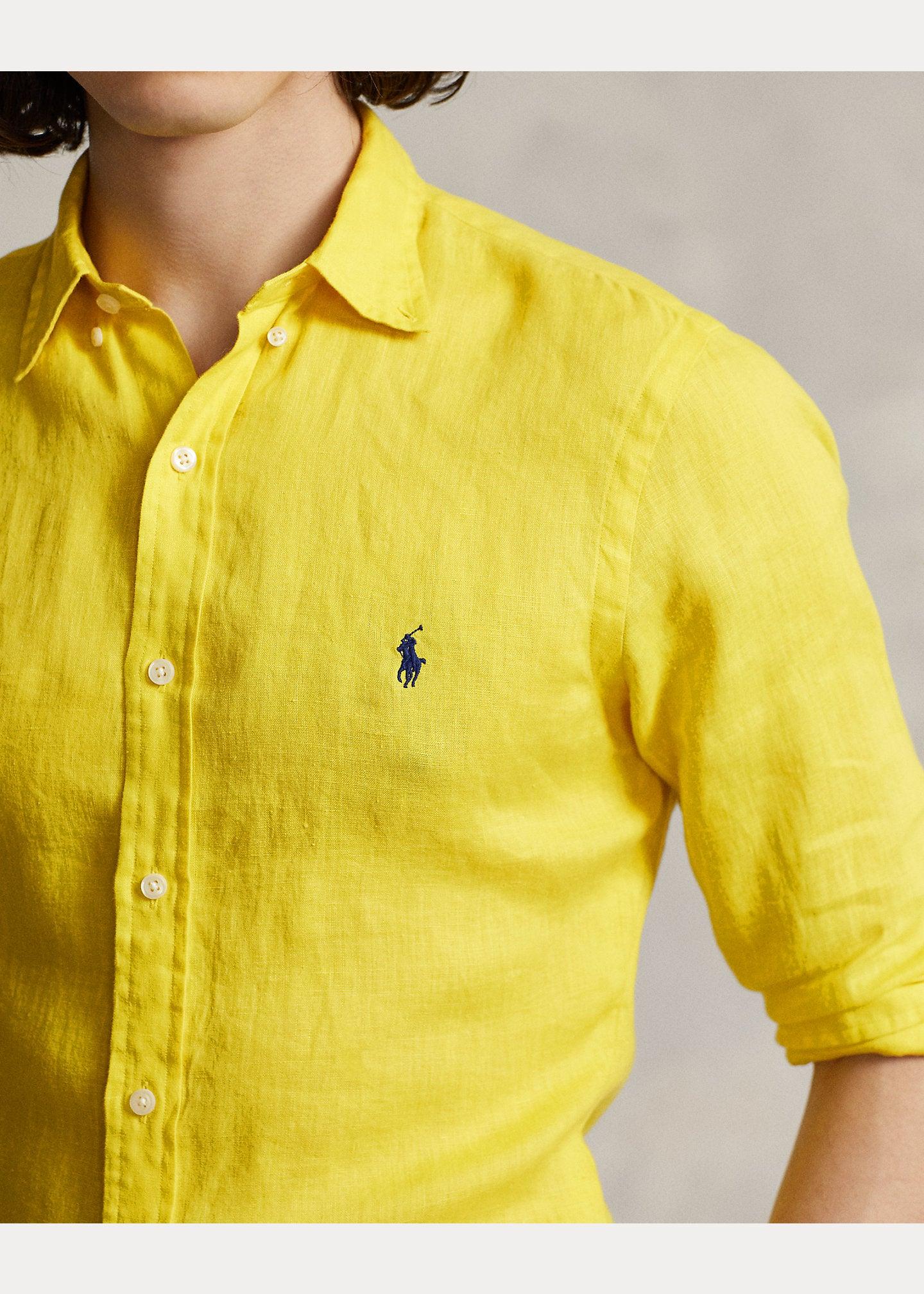 Camisa Manga Larga 100% Lino - Amarilla – Toskino