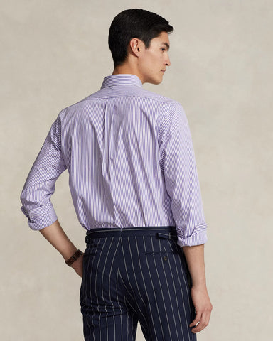 Camisa POLO Ralph Lauren Manga Larga Con Stretch Poplin De Rayas Custom Fit