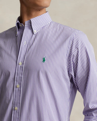 Camisa POLO Ralph Lauren Manga Larga Con Stretch Poplin De Rayas Custom Fit