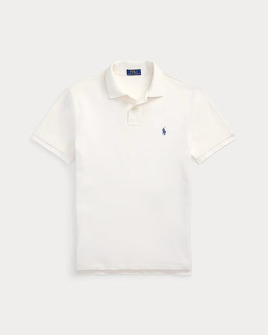 Polo Shirt POLO Ralph Lauren Crema The Iconic Mesh Custom Slim Fit
